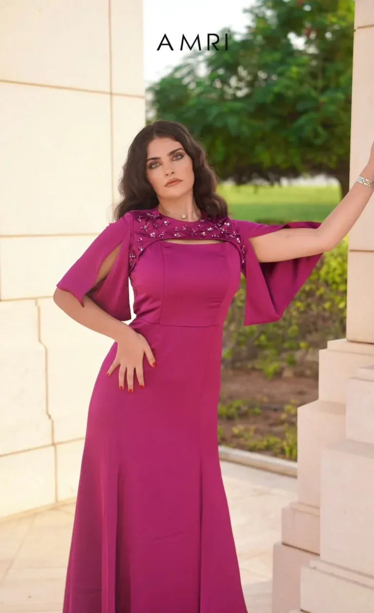 Fashion shoot in magenta gown — MICC International photography
